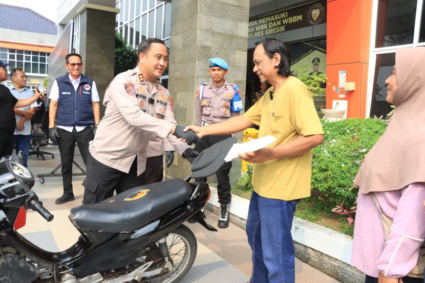 Polres Gresik Pastikan Barang Bukti Segera Dikembalikan kepada Korban