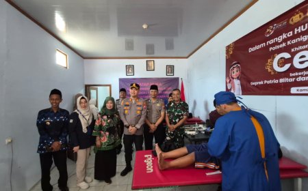 Hari Bhayangkara ke - 80 Polres Blitar Gelar Khitanan Massal Gratis di Kanigoro
