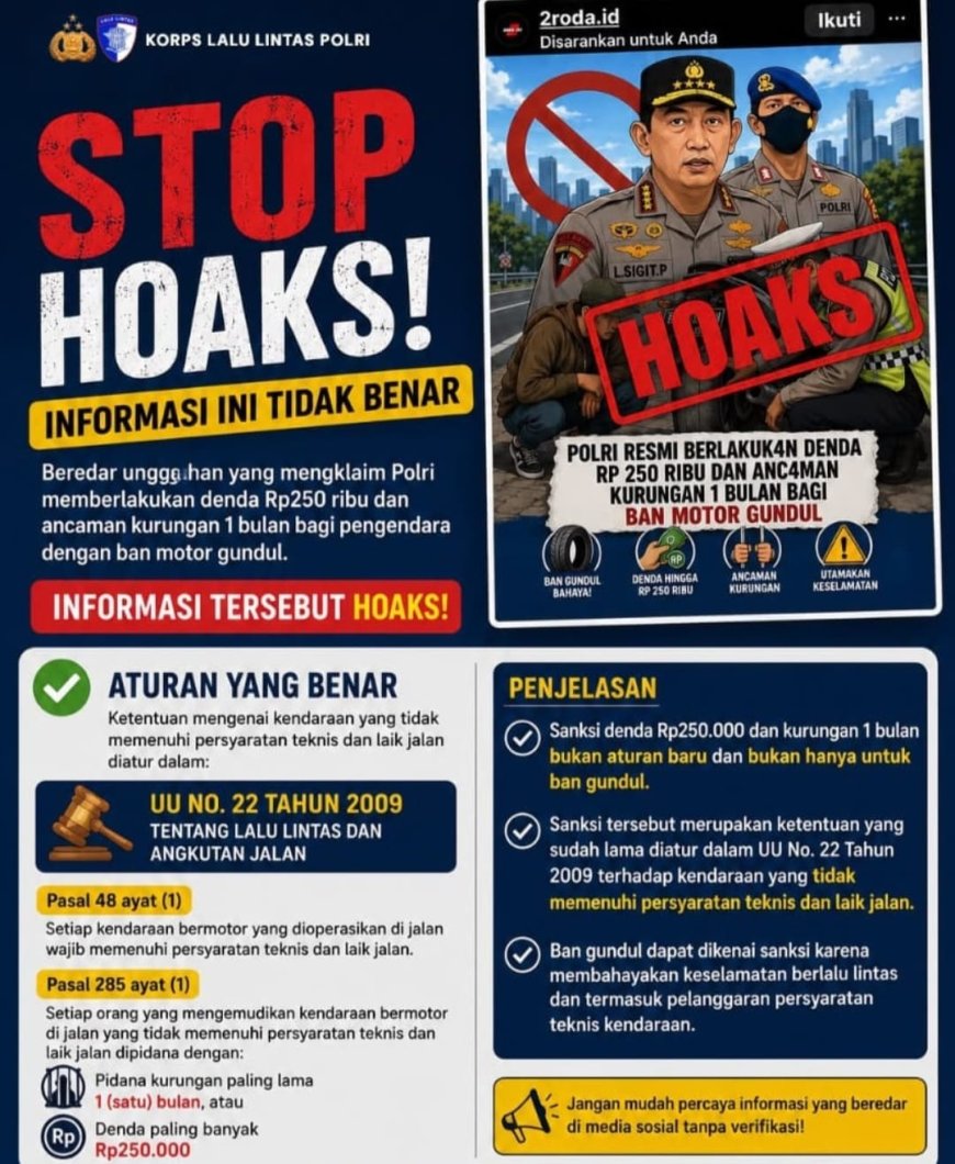Korlantas Polri Tegaskan Komitmen Melawan Penyebaran Hoaks