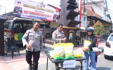 Polres Blitar Kota Gelar Gerakan Pangan Murah Sambut HUT Kemerdekaan RI ke-81
